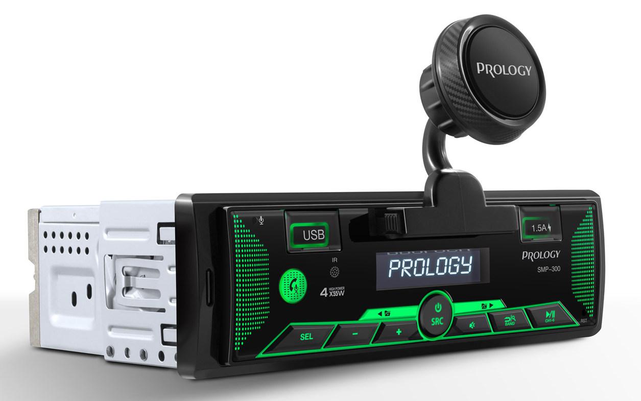 PROLOGY SMP-300 FM / USB ресивер с Bluetooth и магнитным держателем для смартфона